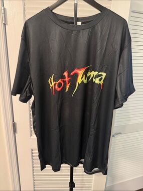 New! “Hot Tuna” Black Tee with Neon Flame Graphics